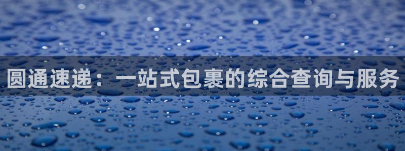 28圈电子游戏：圆通速递：一站式包裹